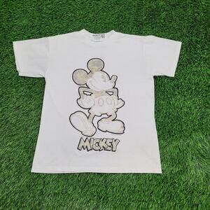 Vintage 80s Disney Mickey Shirt Womens Small 17x22 White